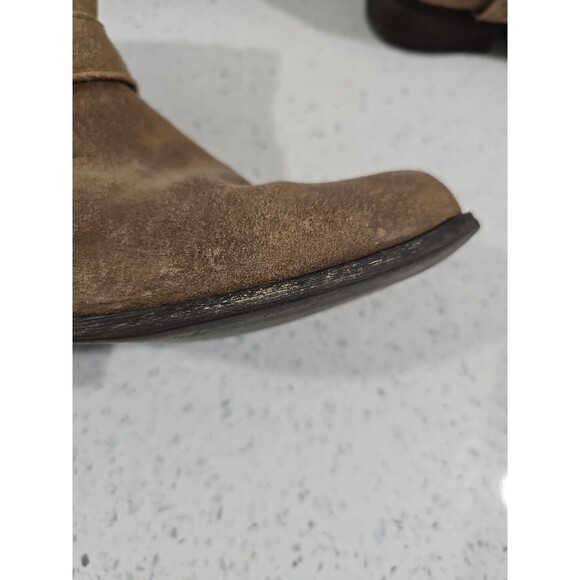 Very Volatile Boots Womens 8.5 Harness Strap Slip On Suede Wood Heel BoHo Casual - Picture 13 of 16